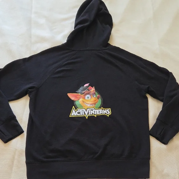 Activinterns Activision Crash Bandicoot Black Hoodie For Interns Size Medium